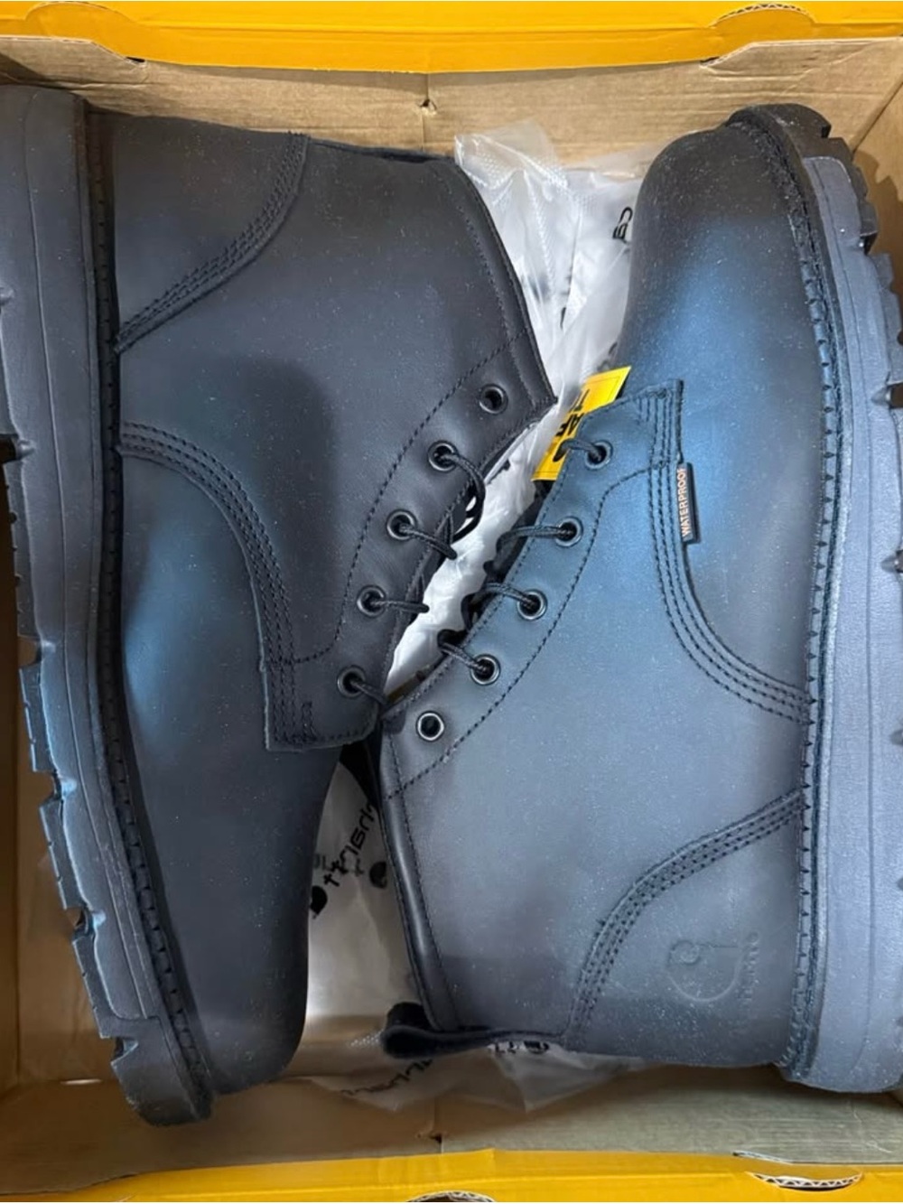 Men's Black Carhartt Steel Toe Work Boots - Durable Lace-Up Safety Style